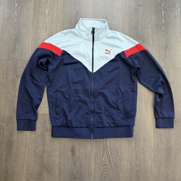 Puma Other - Puma Mens Iconic MCS Full Zip Track Jacket Sz L Retro Streetwear Athleisure